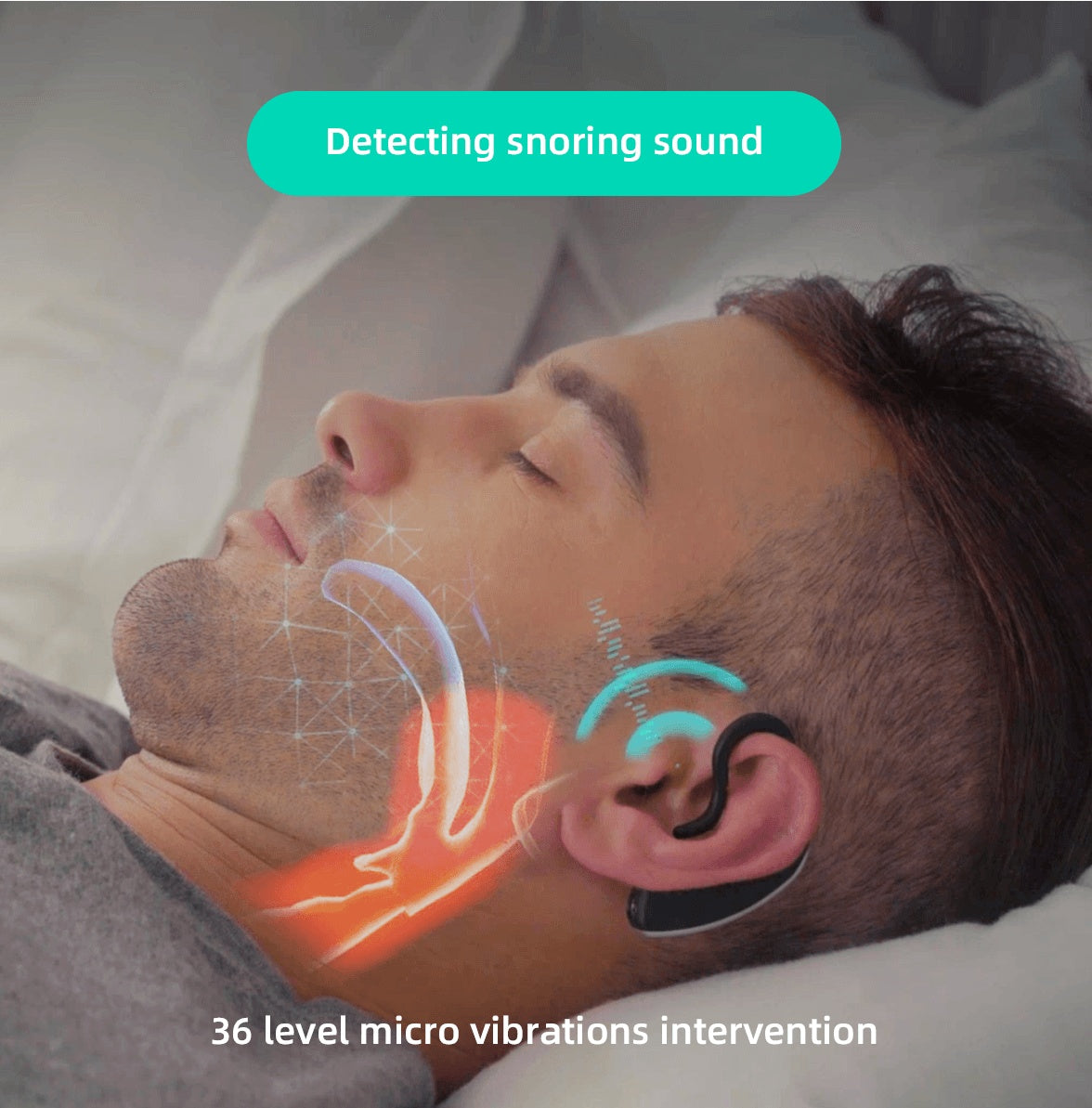 Smart Bluetooth Anti-Snoring Sleep Earset – 24H Sleep Aid & Snore Reduction Device