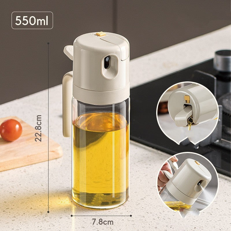 Smart 2-in-1 Oil Sprayer & Dispenser Bottle – Automatic Pouring & Fine Mist for Healthy Cooking (550ml)